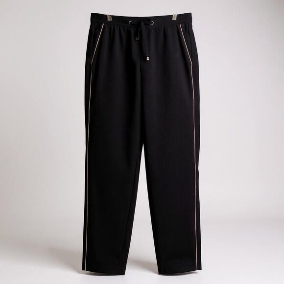 Marc Cain Wide Leg Pants Women L Black Relaxed Designer Old Money Quiet Luxury - Picture 1 of 11